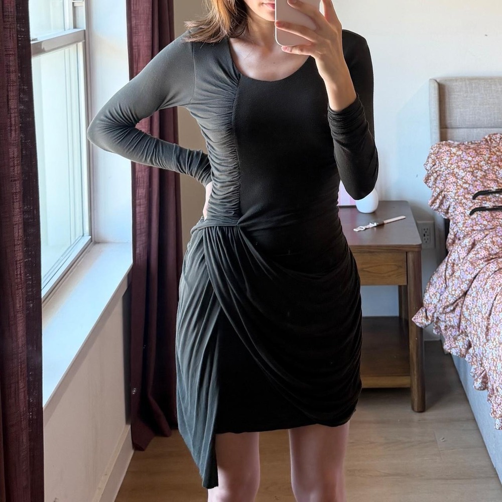 Maternity Bodycon draped and gathered Fall Dress